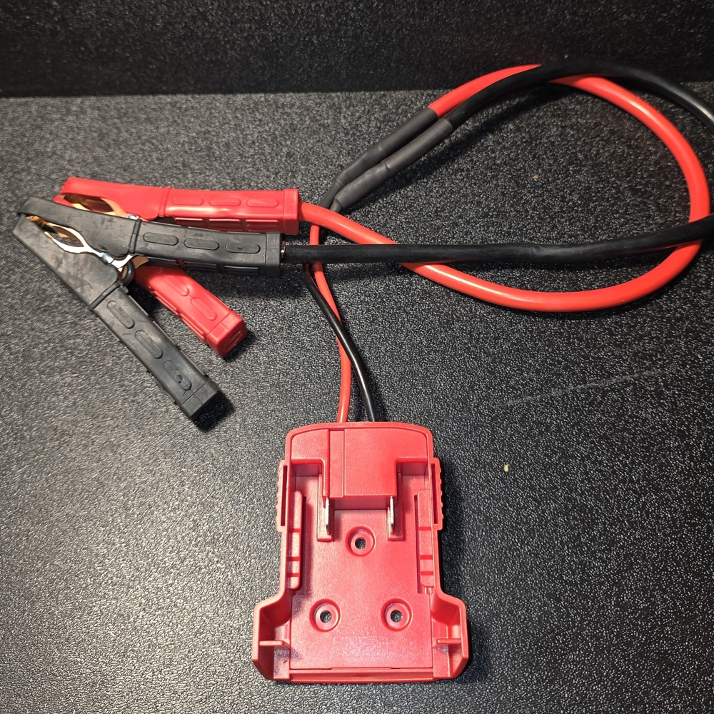 "Milw Red" jump start pack. Requires "Milw Red" 18 v lithium battery.